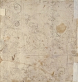 Design for a Grotesque Wall Decoration, Perino del Vaga (Pietro Buonaccorsi) (Italian, Florence 1501–1547 Rome), Pen and brown ink